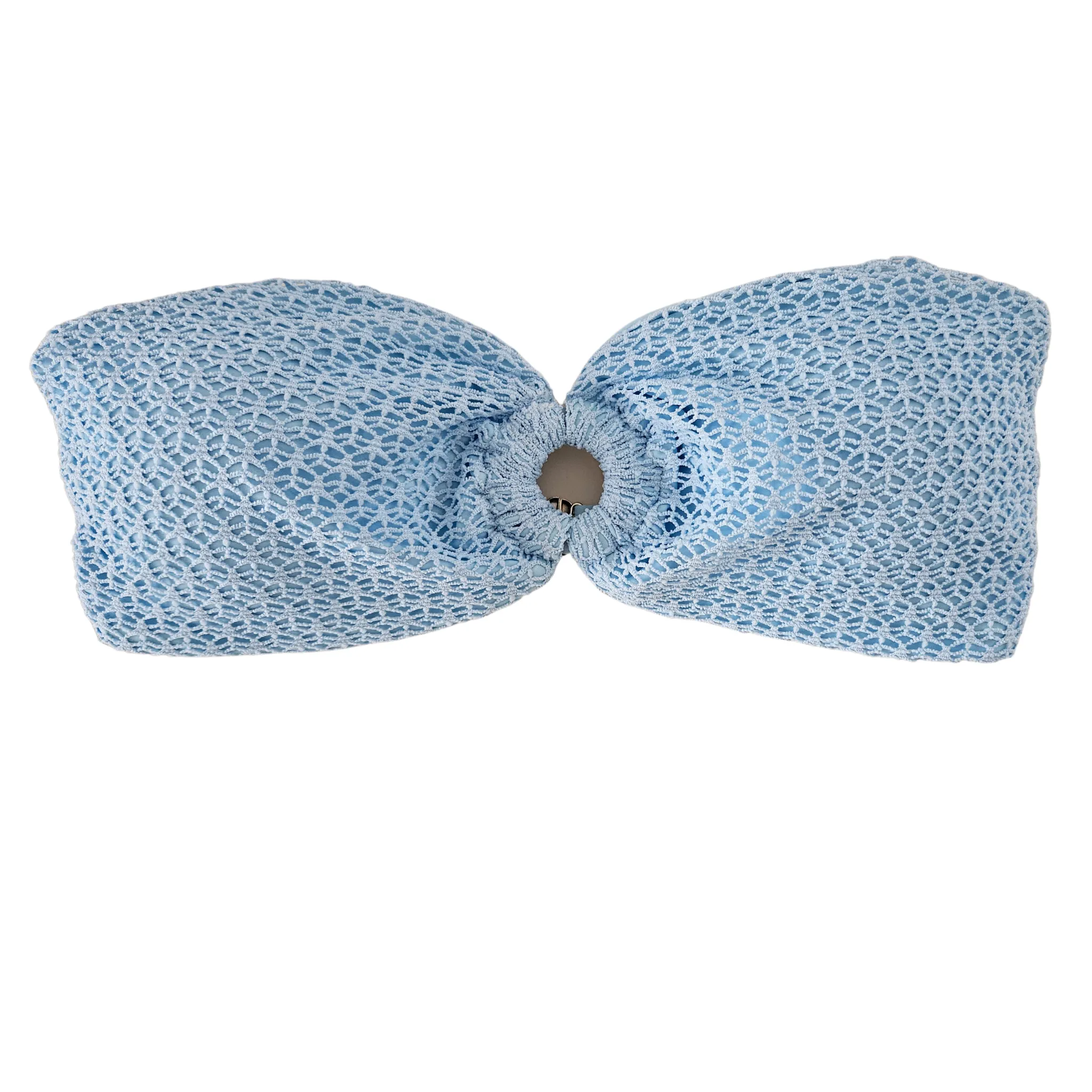 Bandeau Textured Tube Top Thong Bikini Set