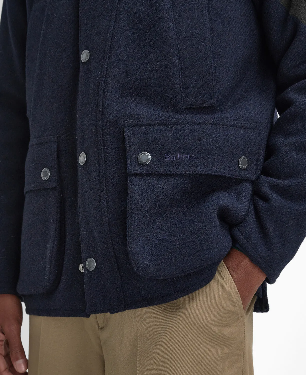 Barbour Bedale Wool Jacket - Navy