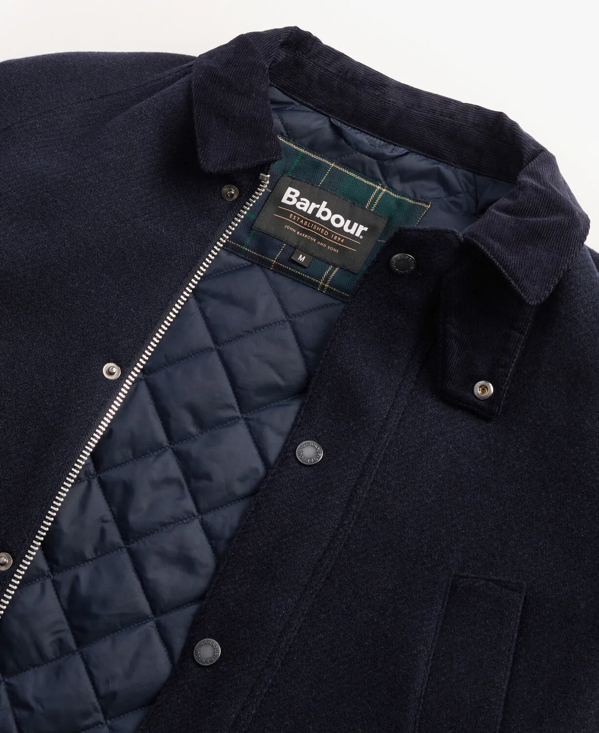 Barbour Bedale Wool Jacket - Navy