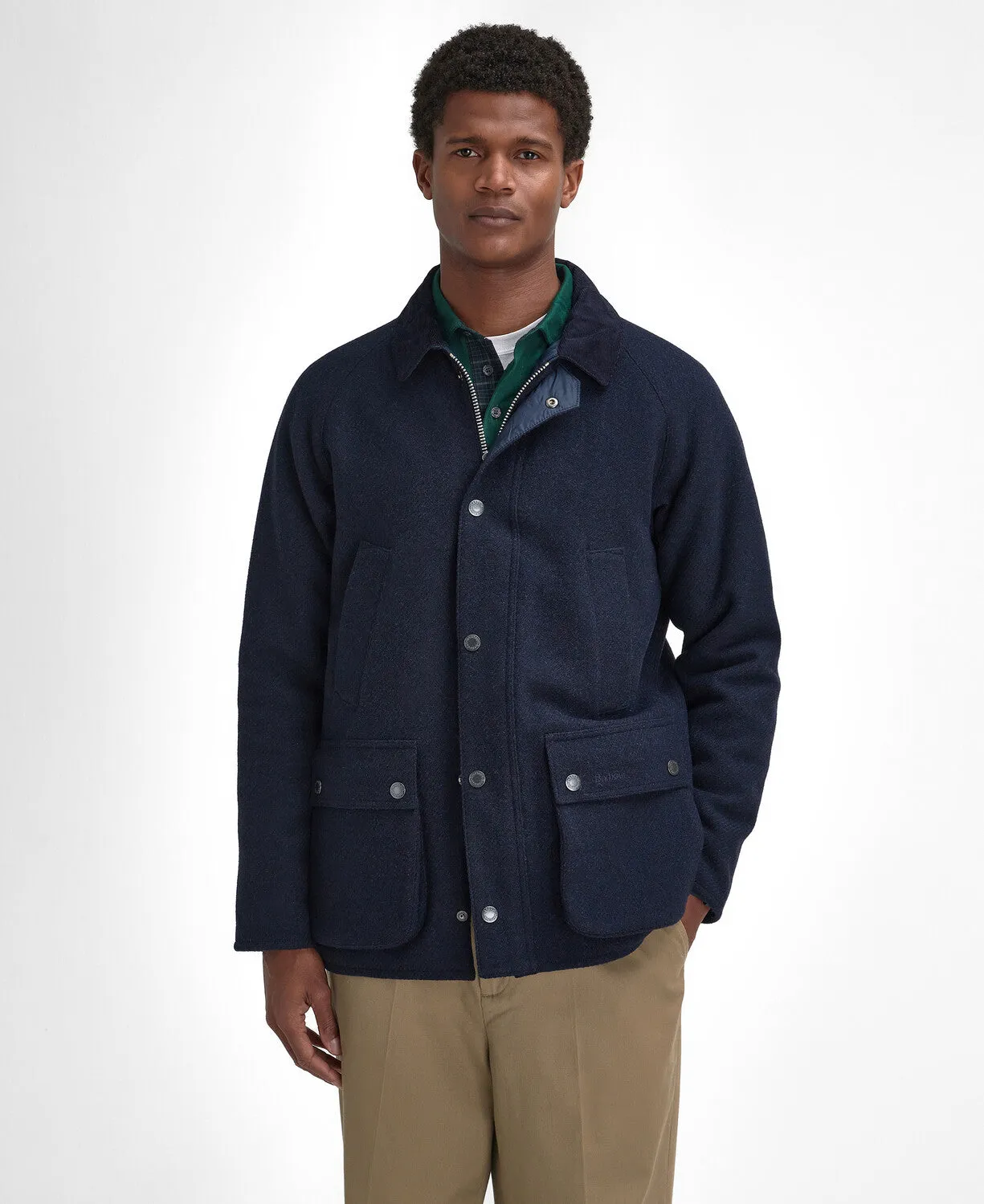 Barbour Bedale Wool Jacket - Navy
