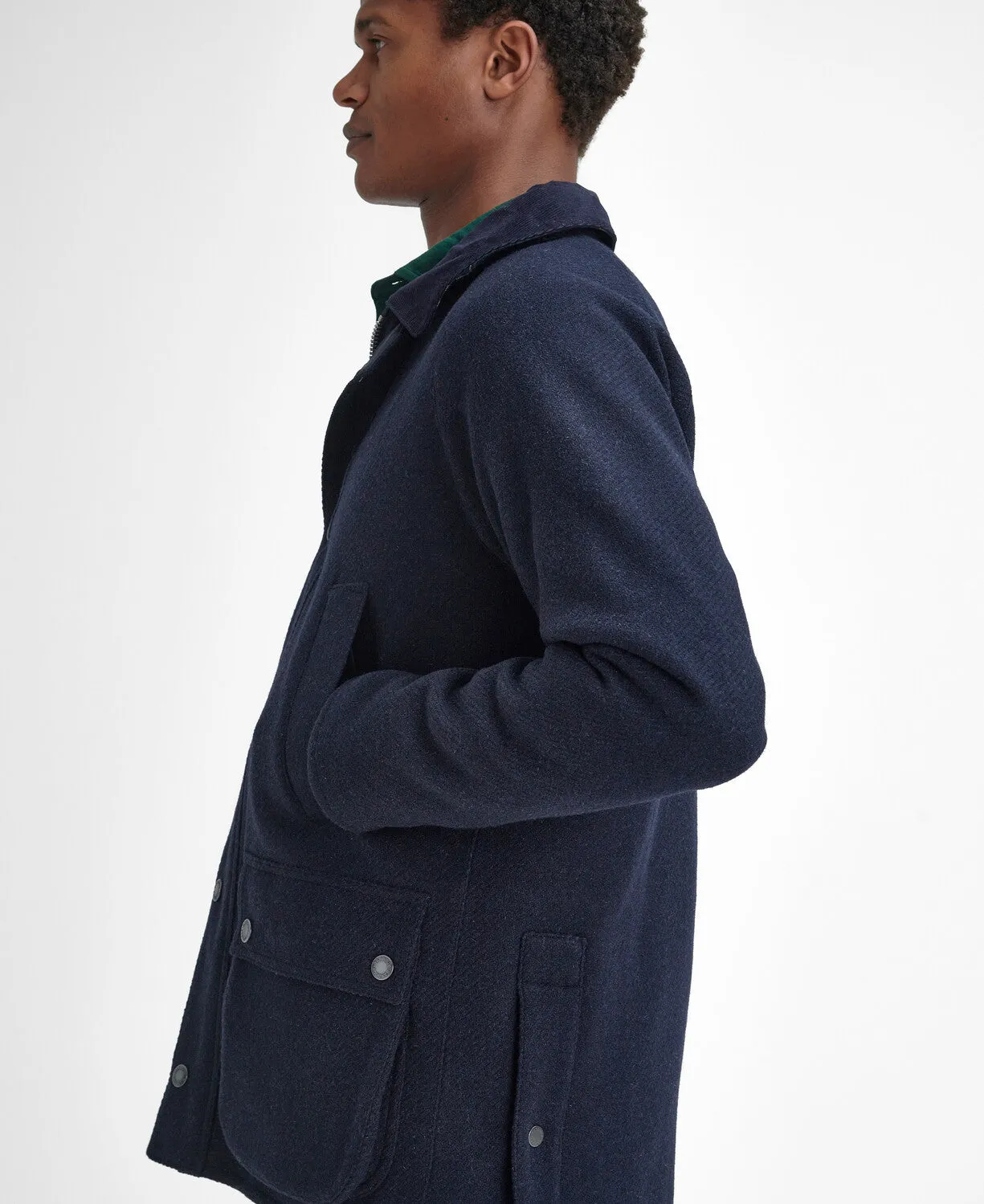 Barbour Bedale Wool Jacket - Navy