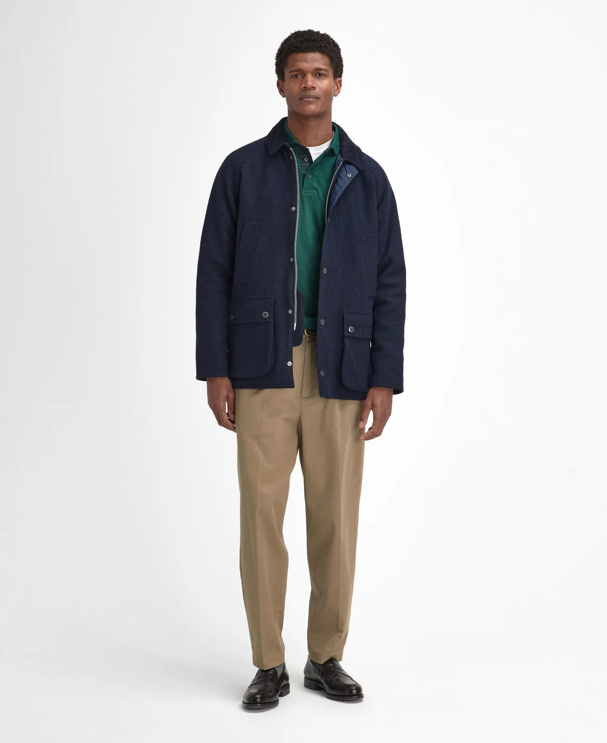 Barbour Bedale Wool Jacket - Navy