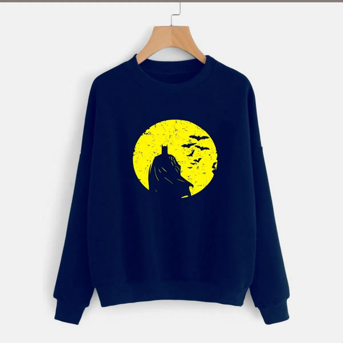 Batman Printed Fleece Full Sleeves Pull Over Sweatshirt For Men And Women