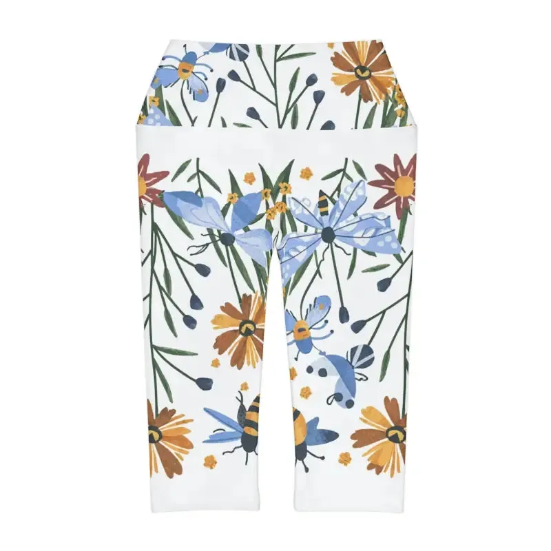 Bee Yoga Capri Leggings for Trendy Flexibility