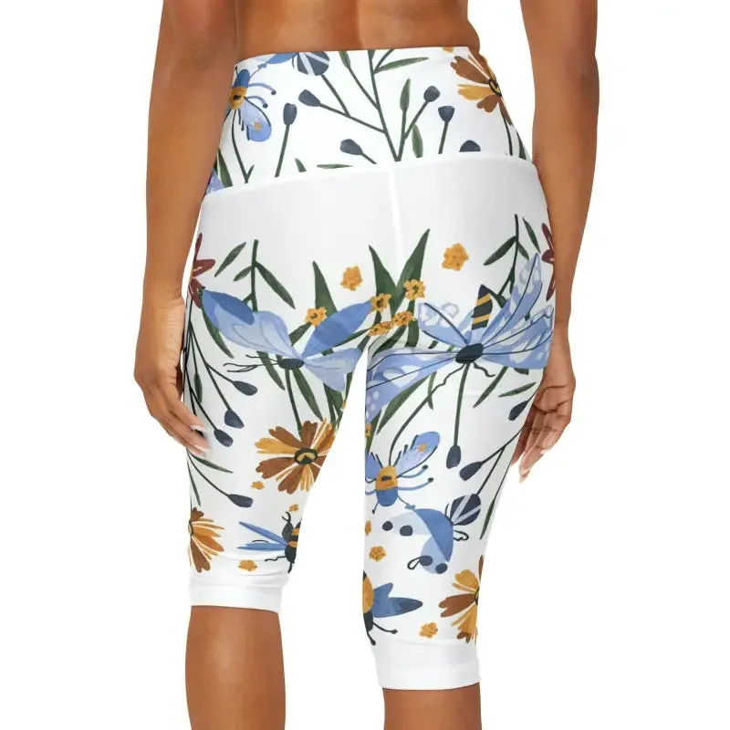 Bee Yoga Capri Leggings for Trendy Flexibility