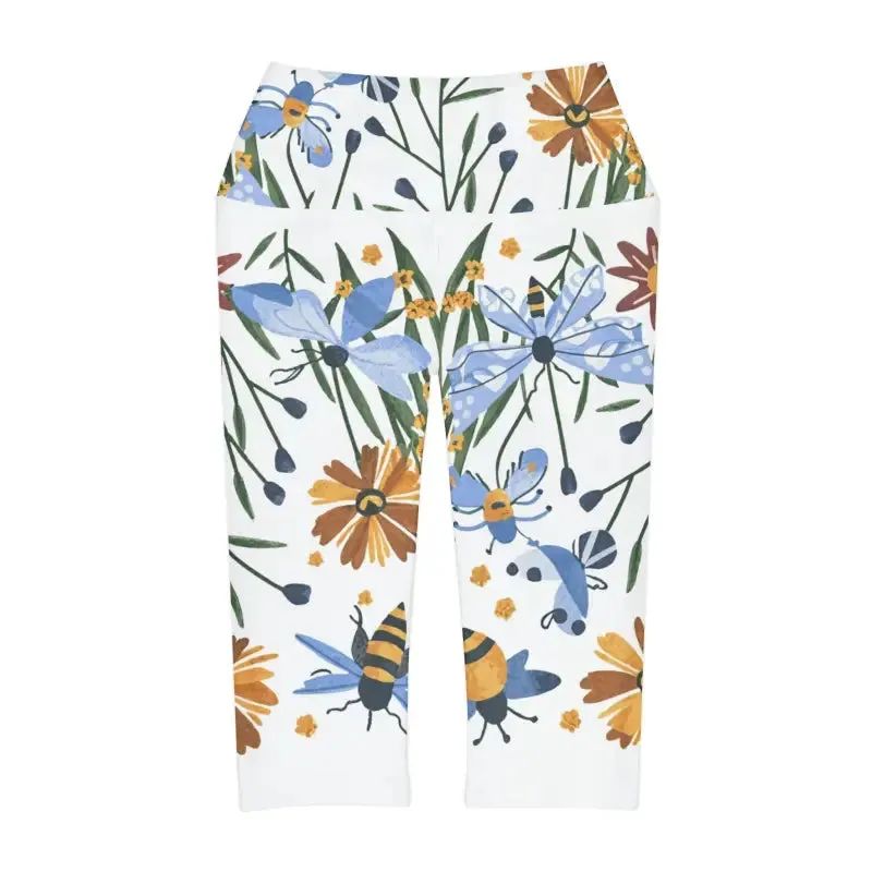 Bee Yoga Capri Leggings for Trendy Flexibility