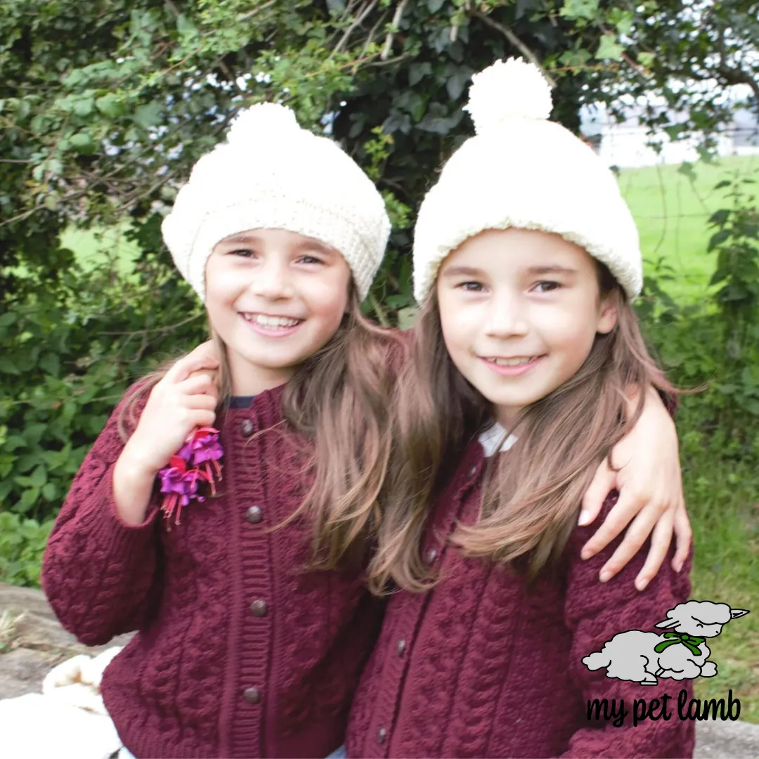 Berry Red Aran Cardigan