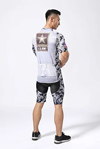 BIKE BEER Army Cycling Jersey Navy Cycling Jersey Set Men's Cycling kit, Blacke, X-Large