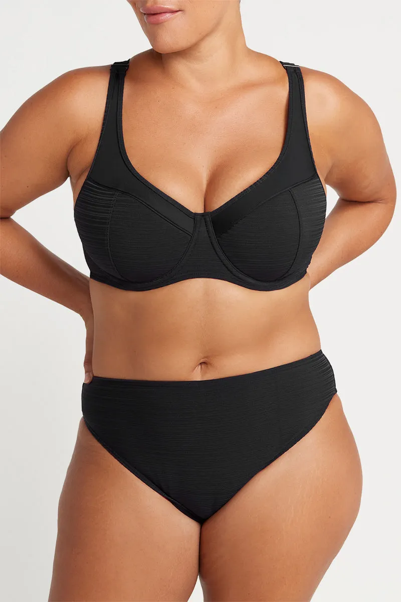Black Aria Monet Mid Rise Swim Pant