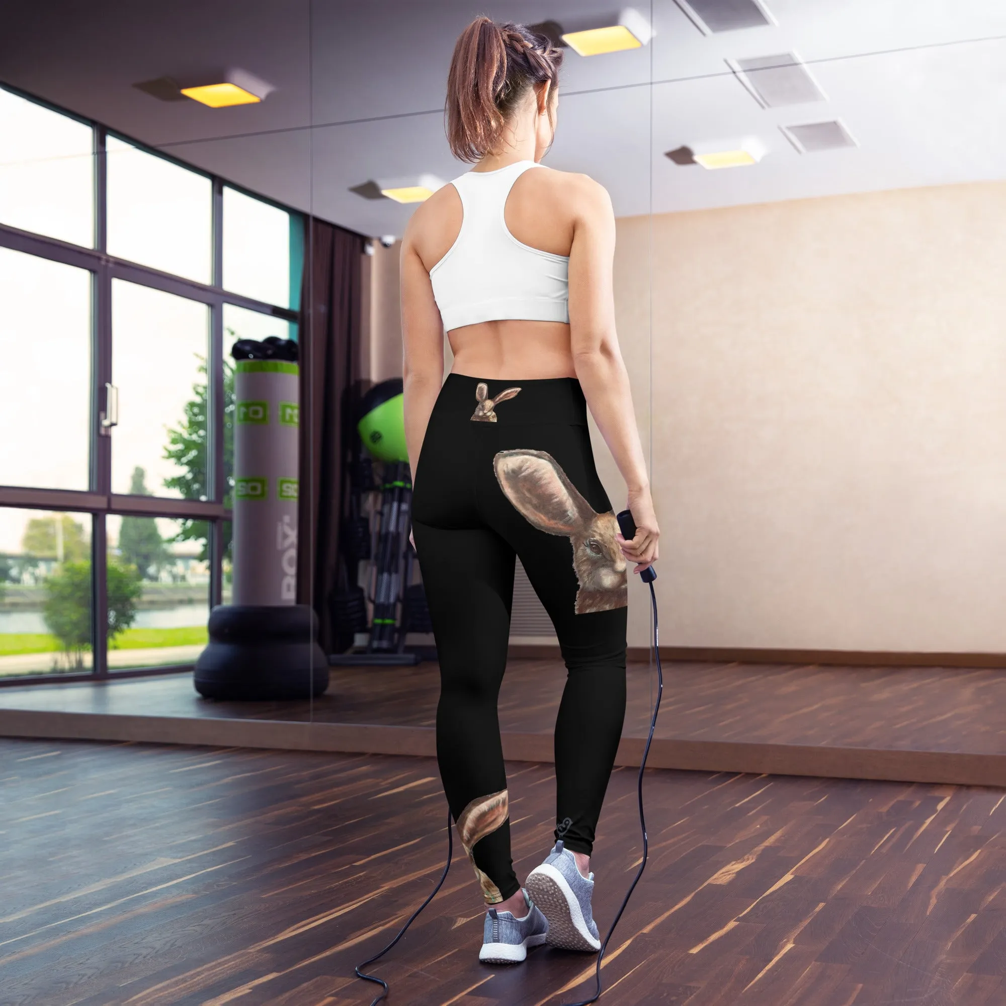 Black Bunny Yoga Leggings