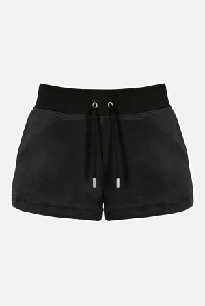 BLACK CLASSIC VELOUR TRACK SHORT