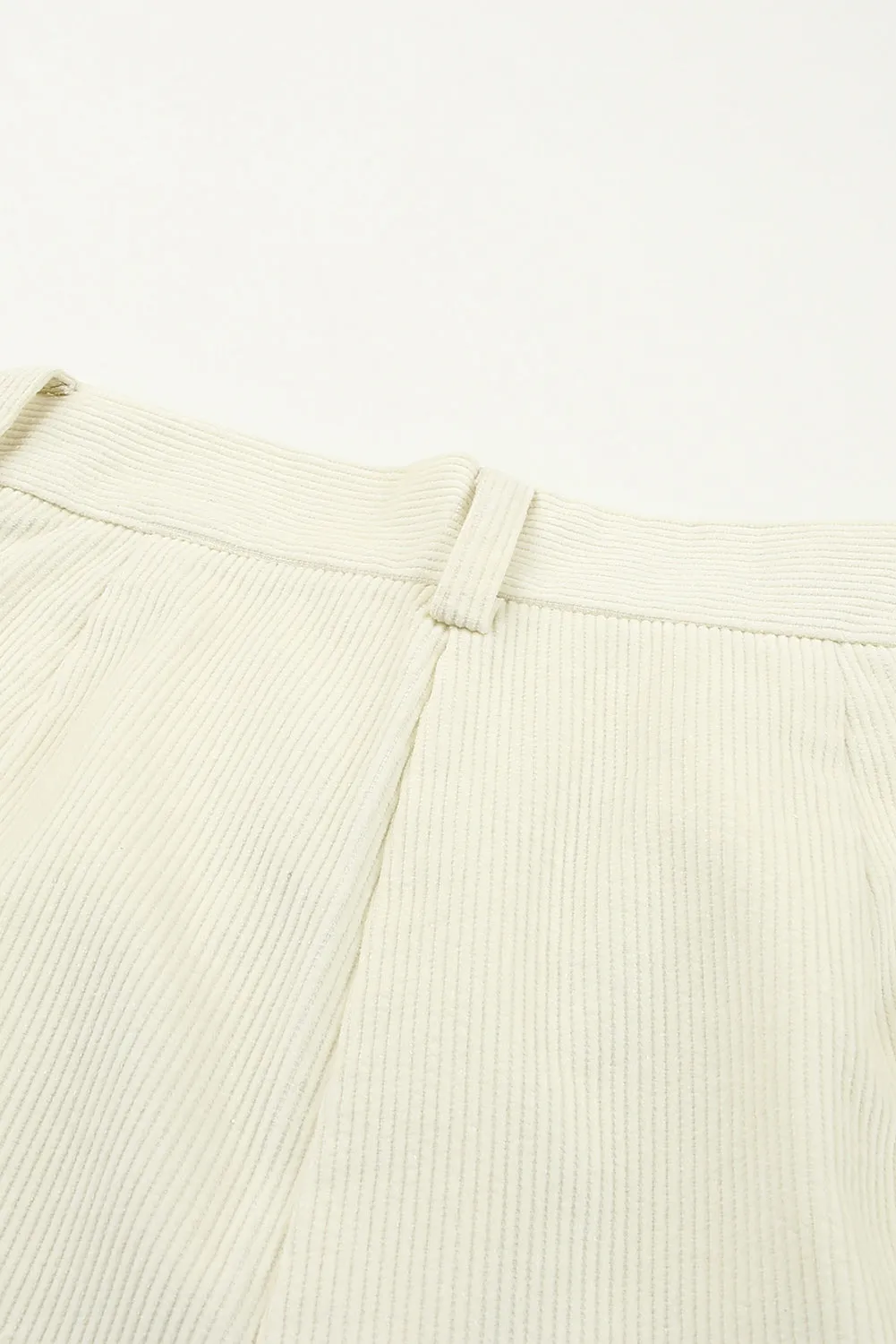 Black Corduroy High Waist Straight Leg Pants