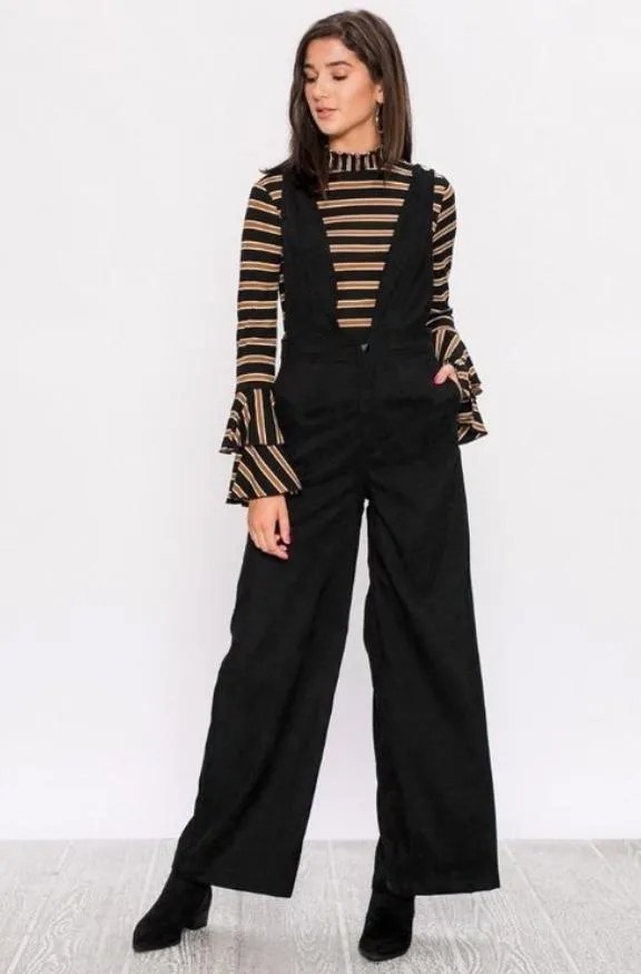 Black Corduroy Jumpsuit