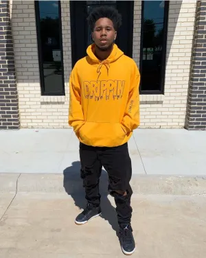 Black Drippin Outline | Mustard Hoodie
