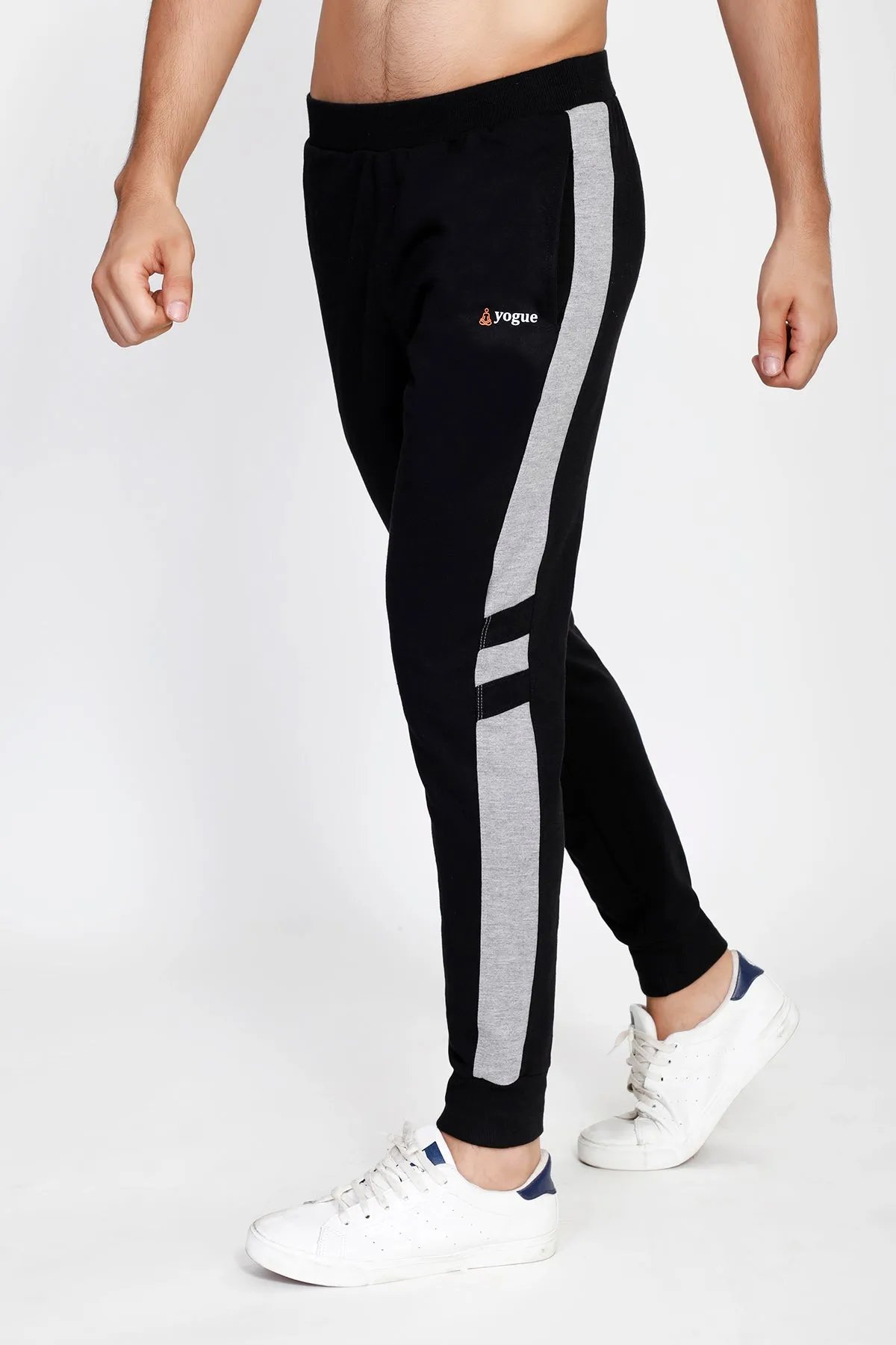 Black Hooded Tracksuit with Grey Contrast