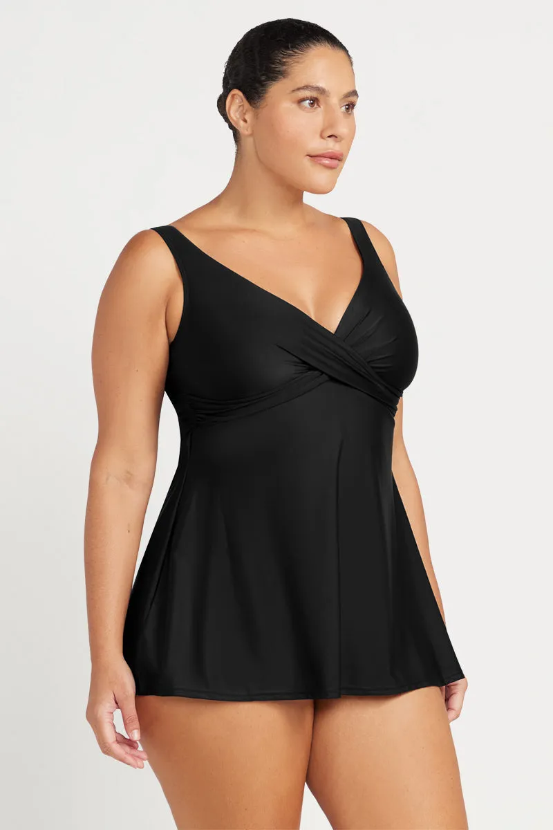 Black Hues Delacroix Multifit Cup Swim Dress