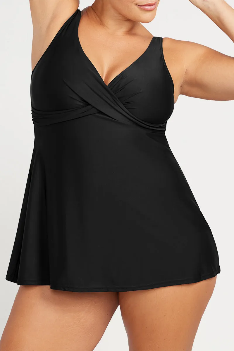 Black Hues Delacroix Multifit Cup Swim Dress