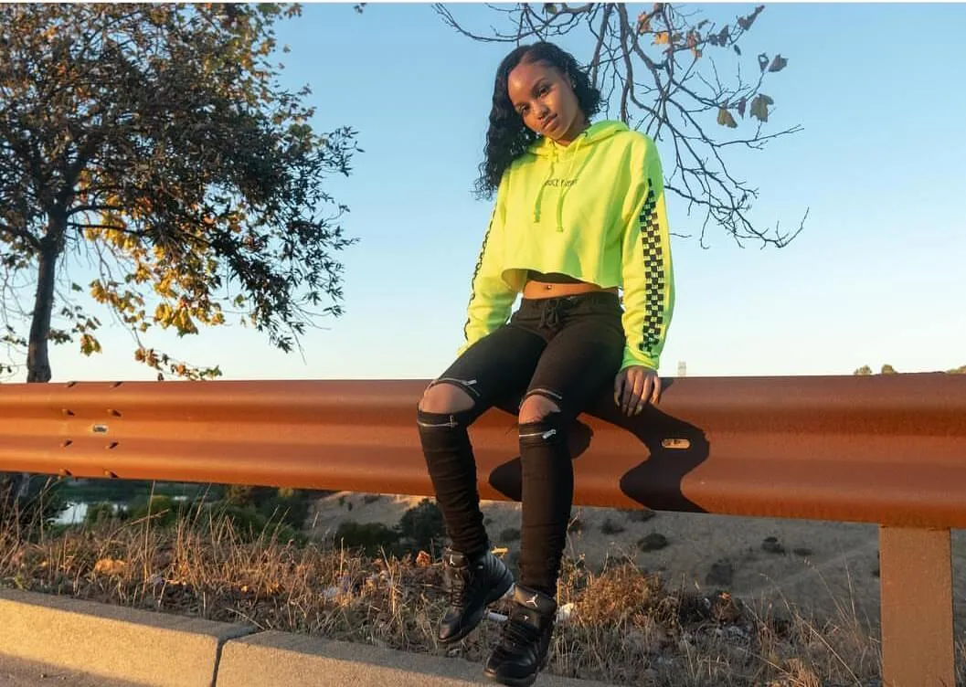 Black SA | Safety Yellow Hoodie (Solid Checkered Drippin Sleeves)