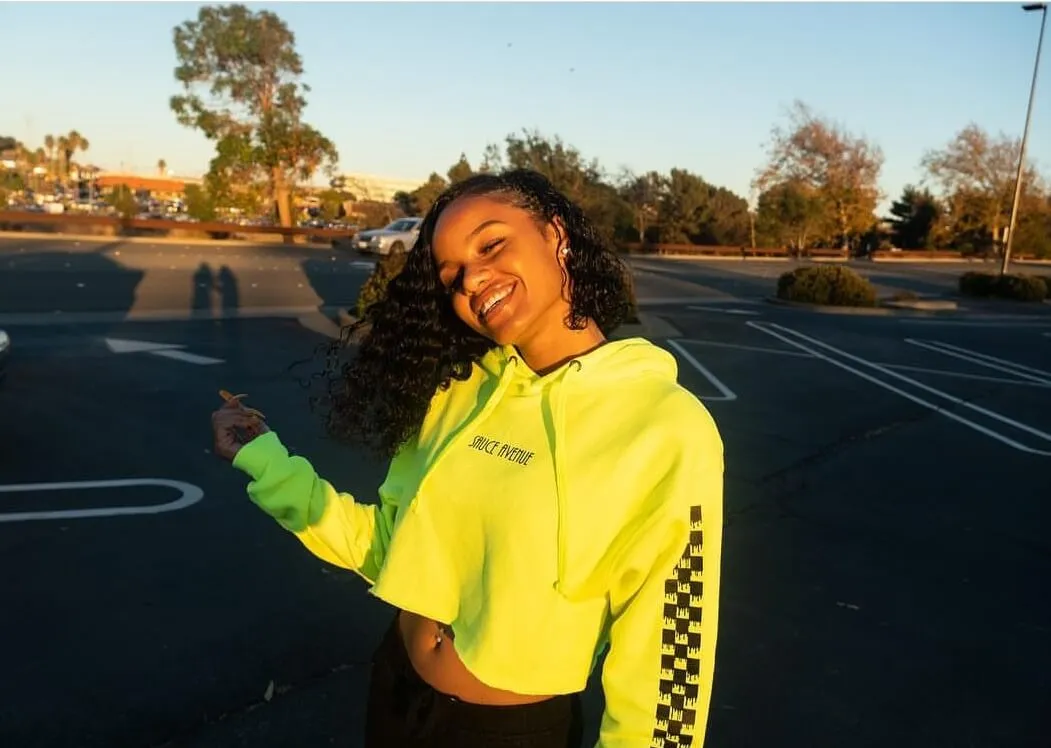 Black SA | Safety Yellow Hoodie (Solid Checkered Drippin Sleeves)