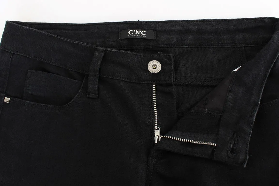 Black straight leg jeans