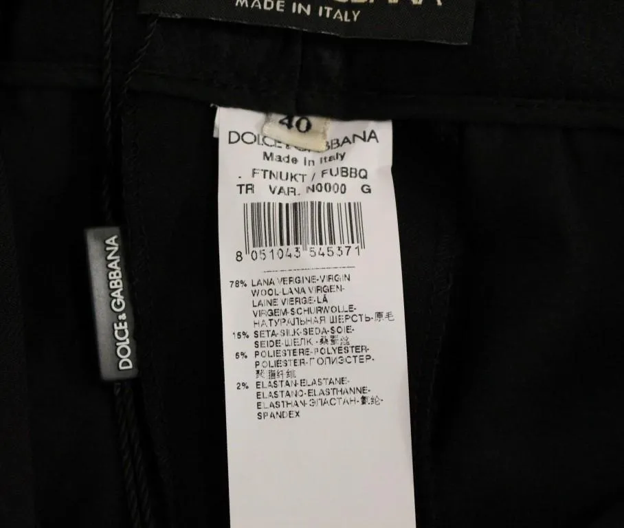 Black Virgin Wool Regular Fit Dress Pants