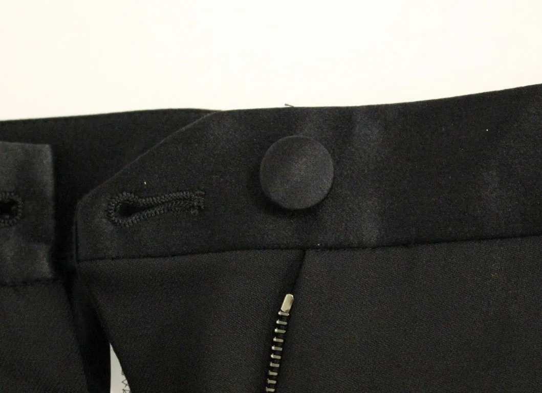 Black Virgin Wool Regular Fit Dress Pants