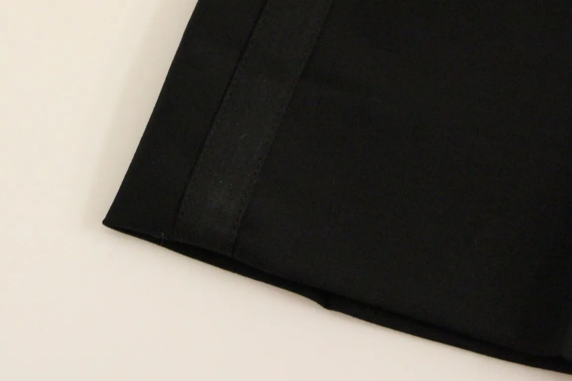 Black Virgin Wool Regular Fit Dress Pants