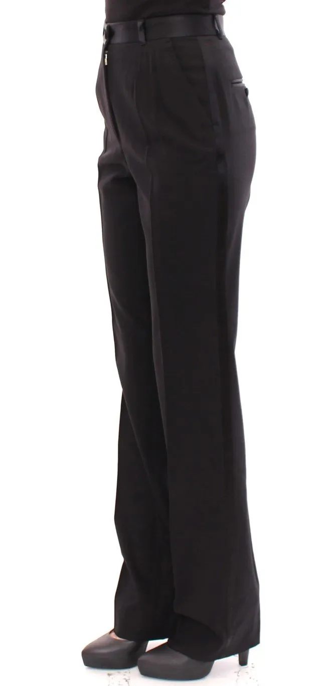 Black Virgin Wool Regular Fit Dress Pants