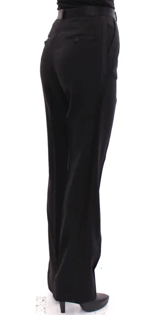 Black Virgin Wool Regular Fit Dress Pants