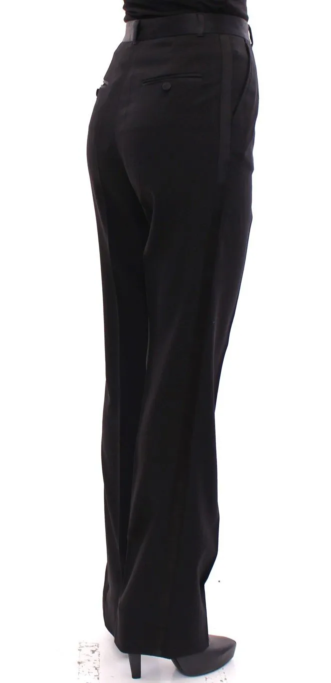 Black Virgin Wool Regular Fit Dress Pants