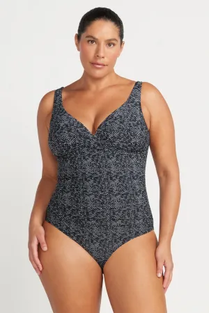Black Zig Zag Delacroix Multifit Cup One Piece Swimsuit