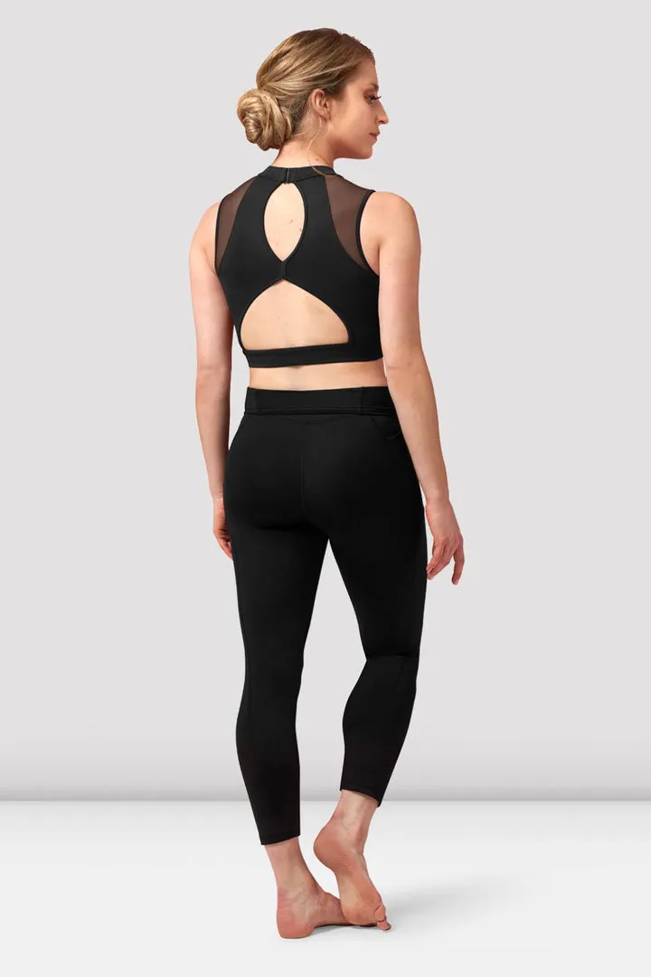 Bloch Z0195 Ladies Lace Print Mock Neck Crop Top