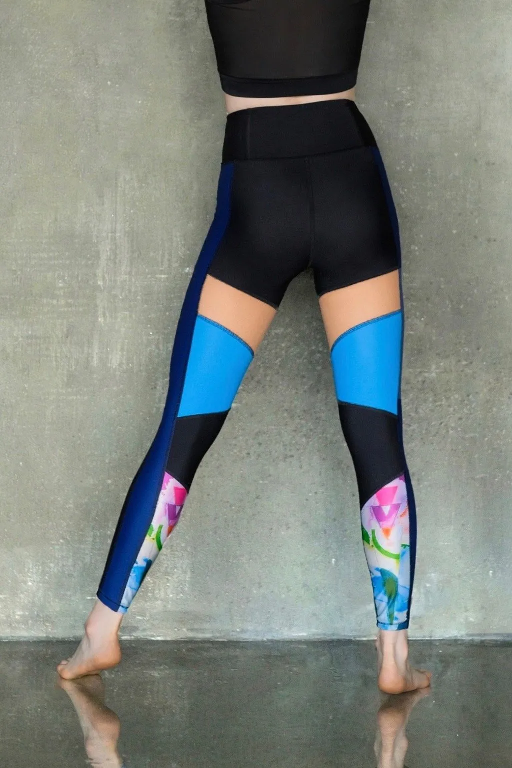 Blue and Beige Leggings 7/8