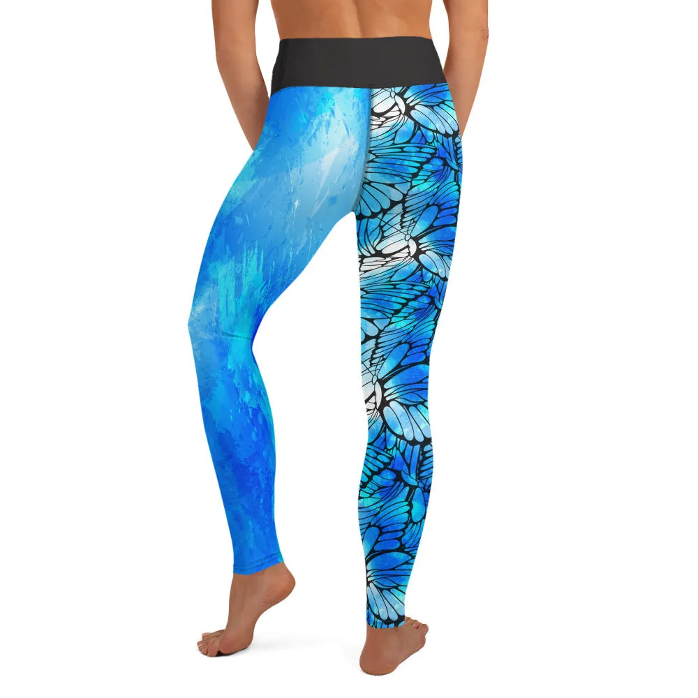 Blue Butterflies - Yoga Leggings