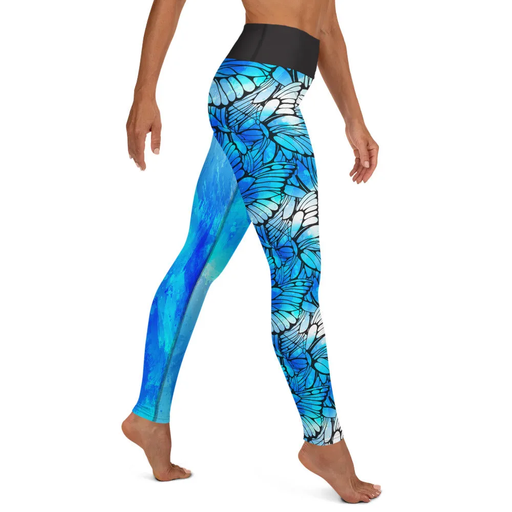 Blue Butterflies - Yoga Leggings