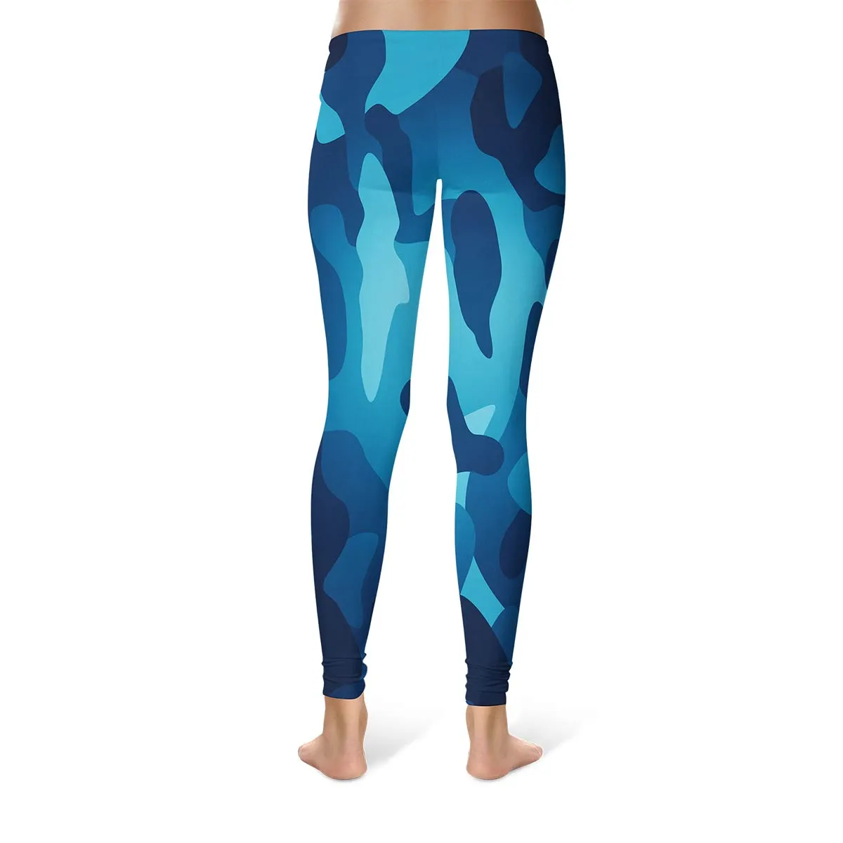 Blue Camouflage Printed Legging
