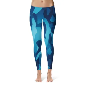 Blue Camouflage Printed Legging