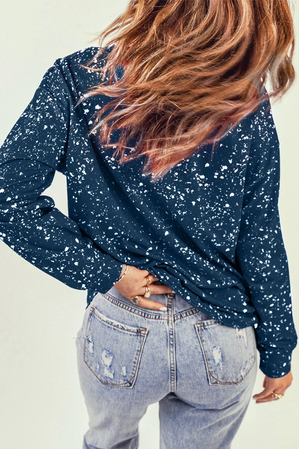 Blue DO MORE OF WHAT MAKES YOU HAPPY Slogan Tie Dye Sweatshirt