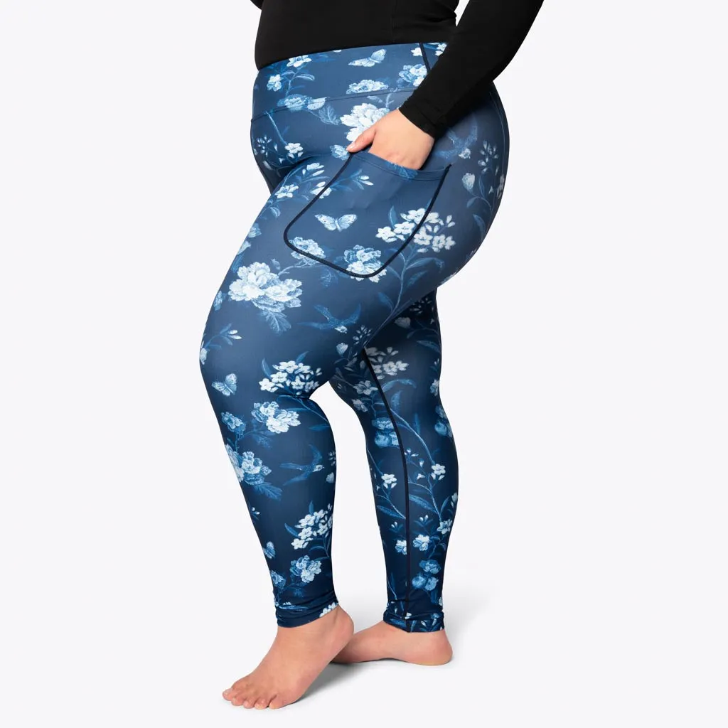 Blue Vintage Bloom Leggings