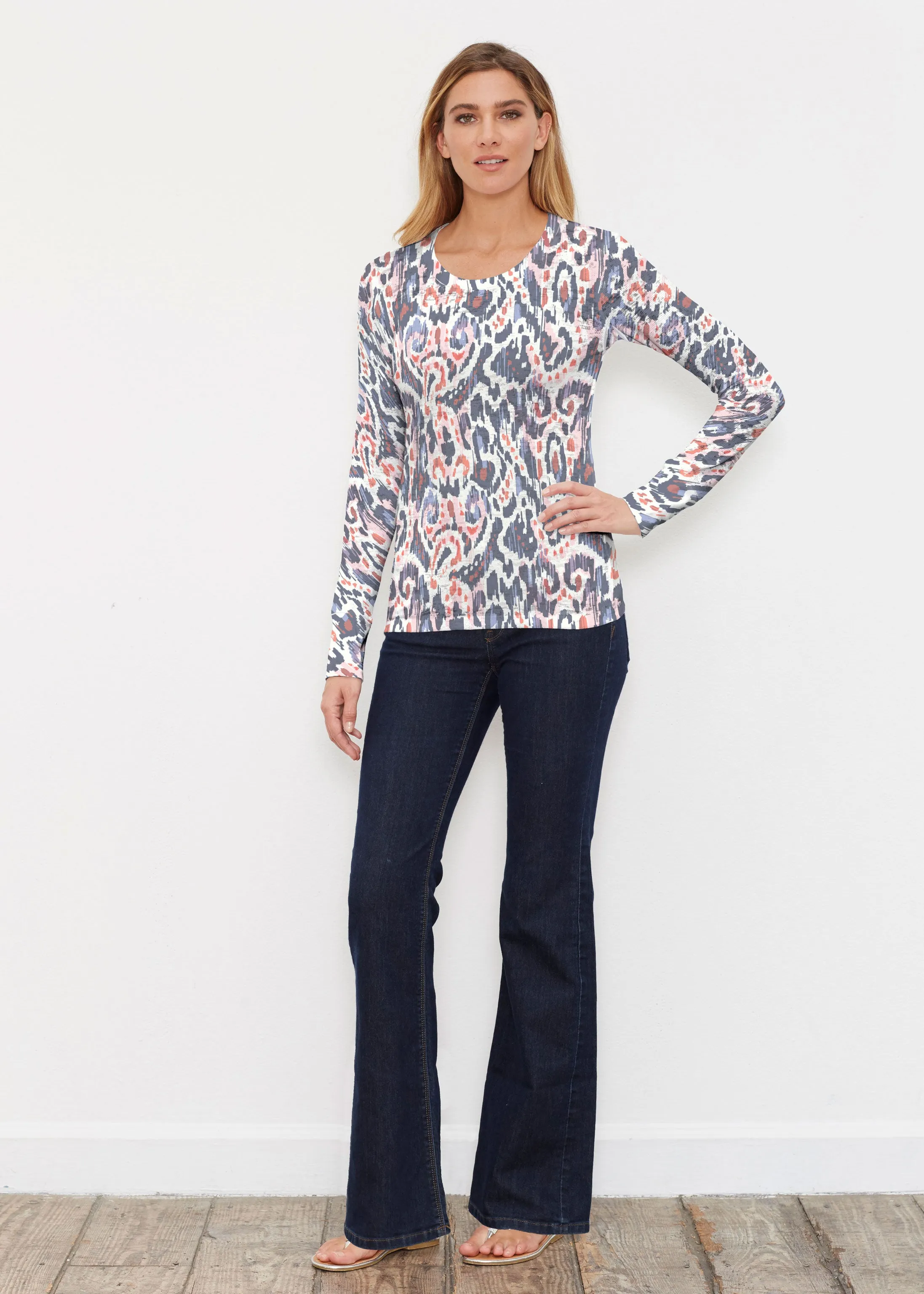 Boho Paisley (8054) ~ Thermal Long Sleeve Crew Shirt