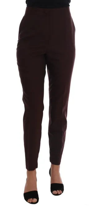 Bordeaux Wool Stretch Ankle Pants