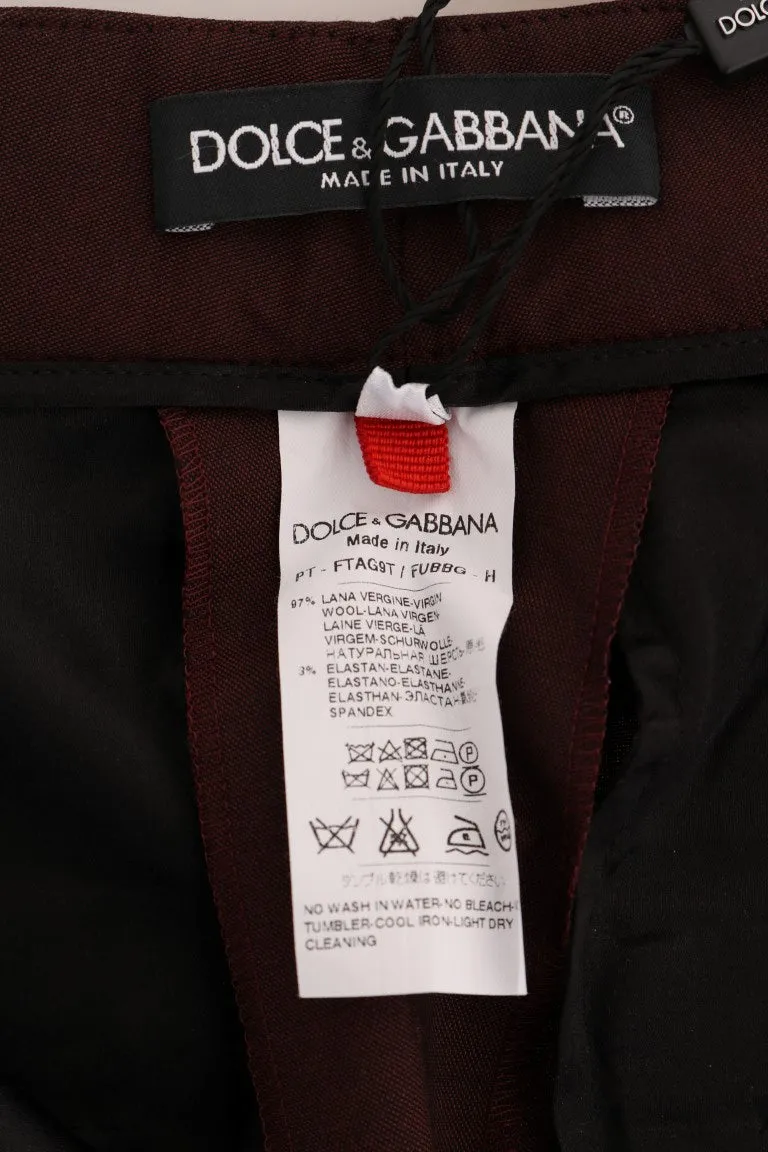 Bordeaux Wool Stretch Ankle Pants