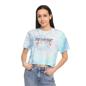 Born in My Heart Tie-Dye Crop Tee