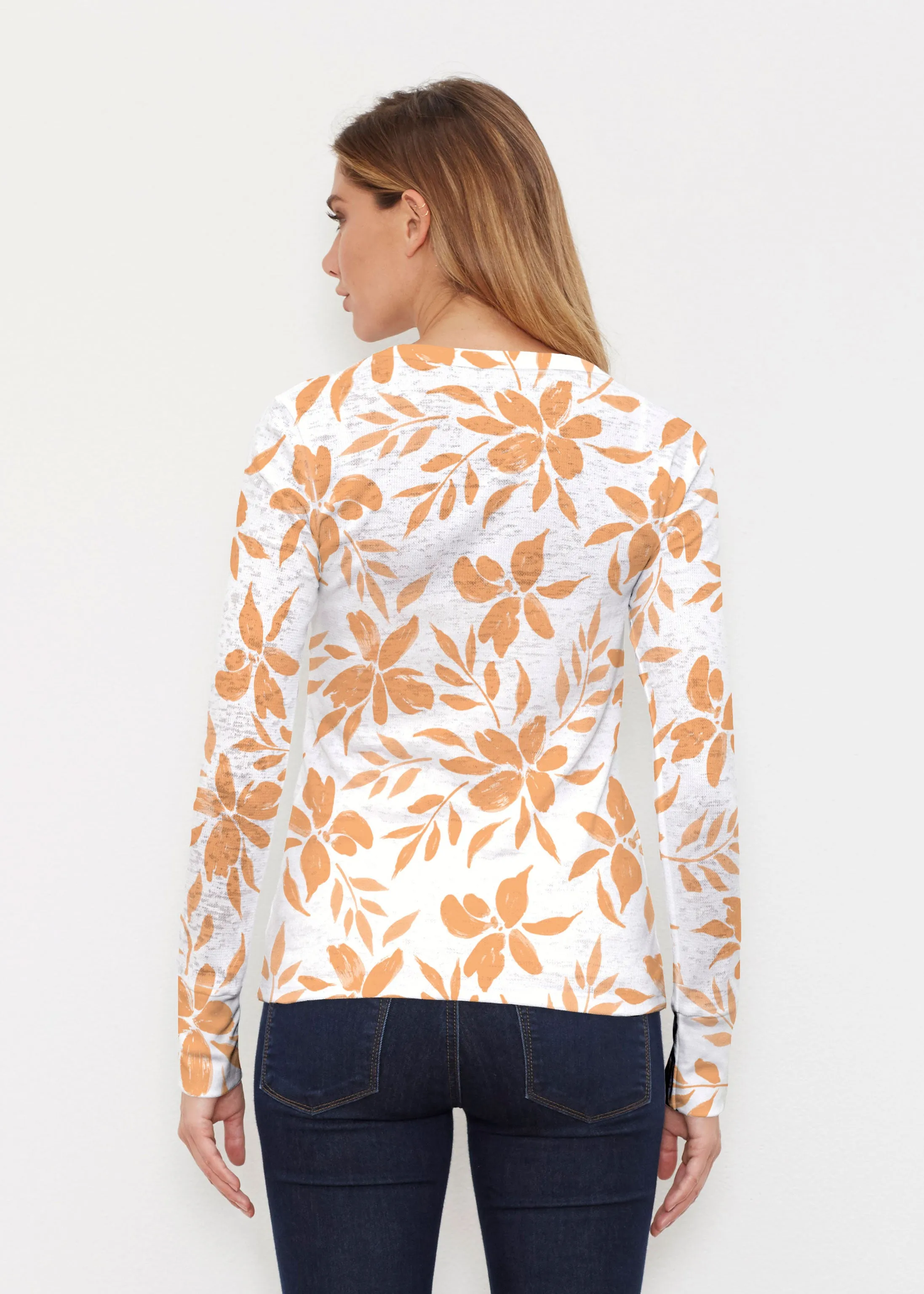 Botanical Pink (8025) ~ Thermal Long Sleeve Crew Shirt