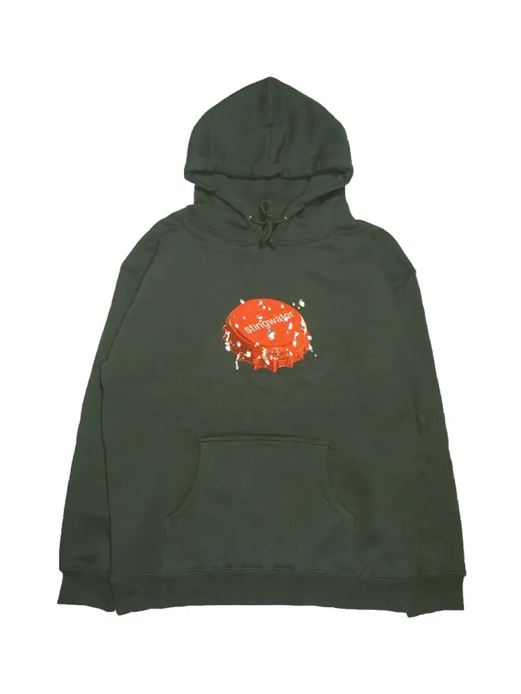 Bottle cap hoodie forest green