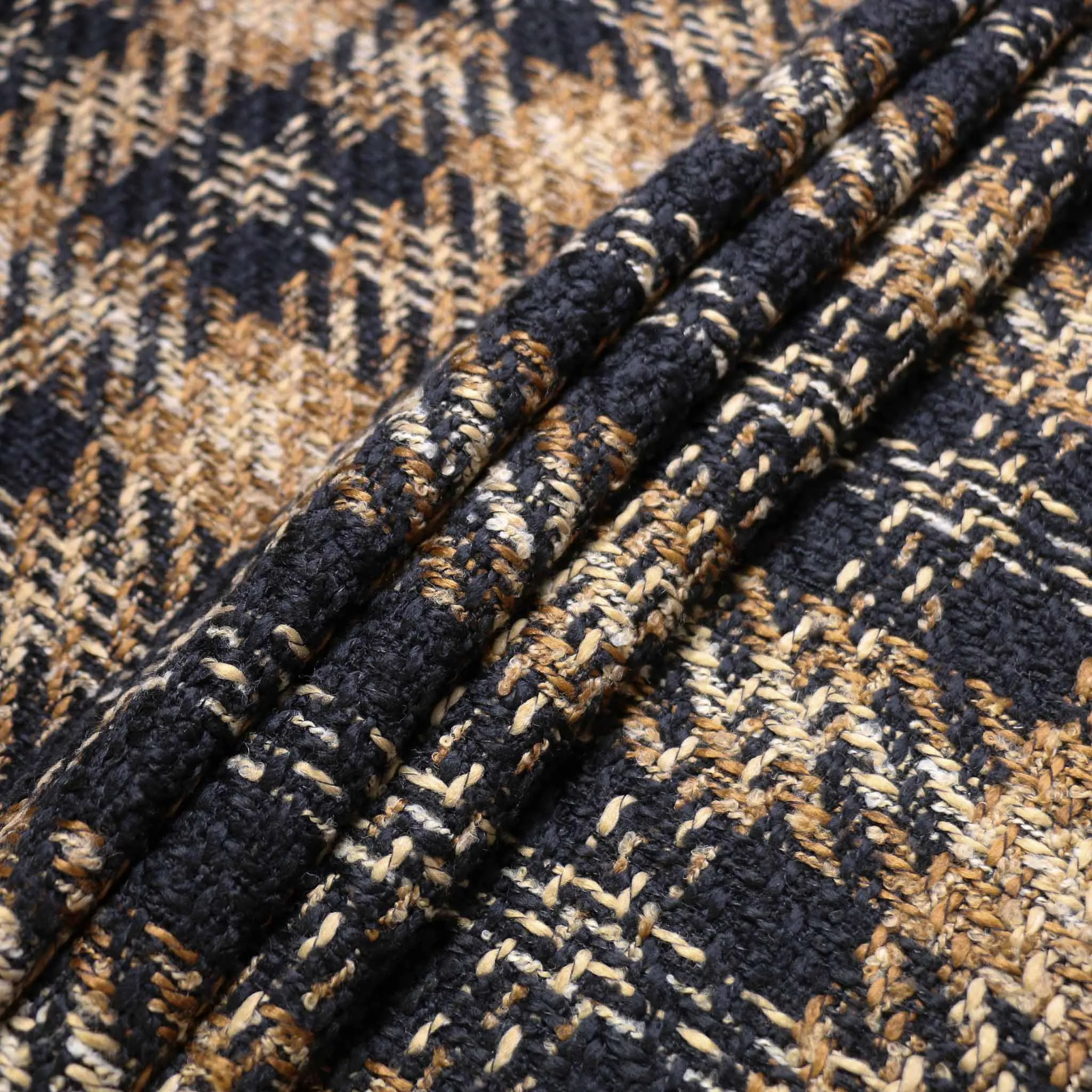 Boucle Fabric - black, beige