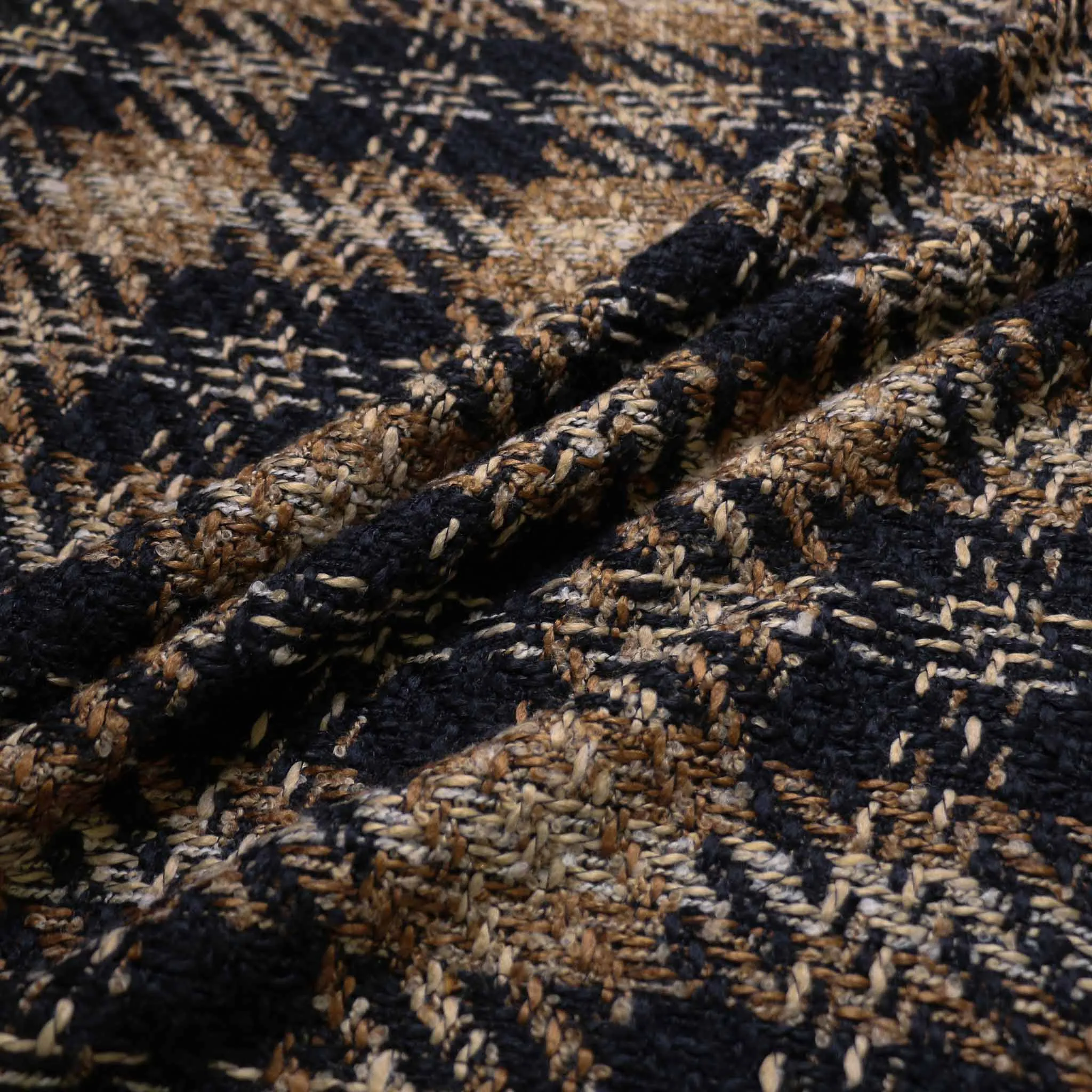 Boucle Fabric - black, beige