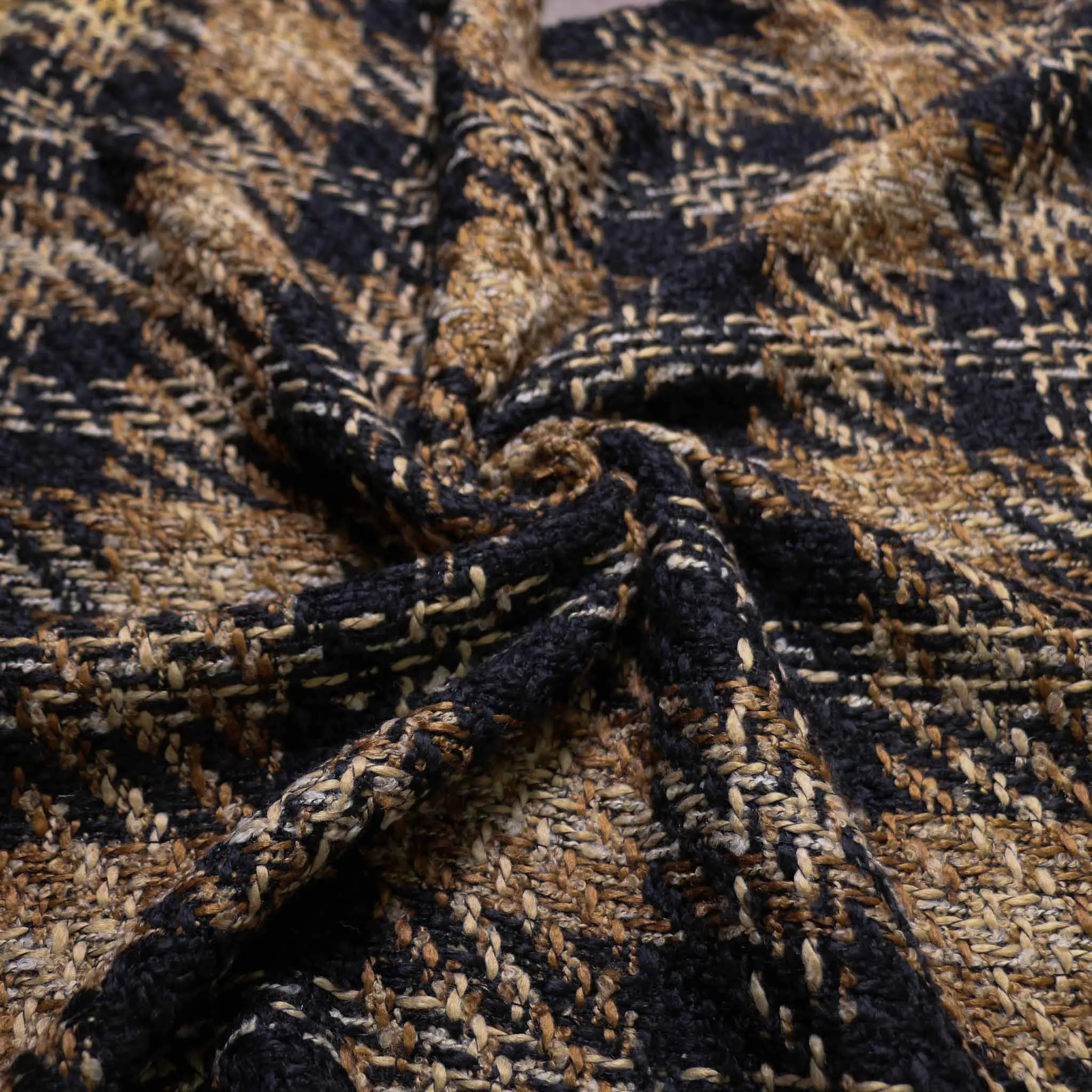 Boucle Fabric - black, beige