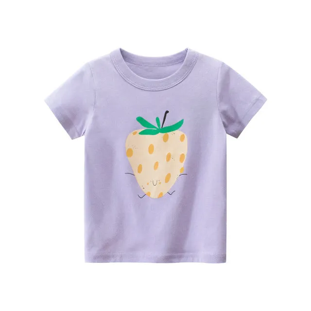 Boys Dinosaur T-shirts Cartoon Printed Girls Tees Children Tops Short-sleeve Clothes for Summer Kids Outfits
