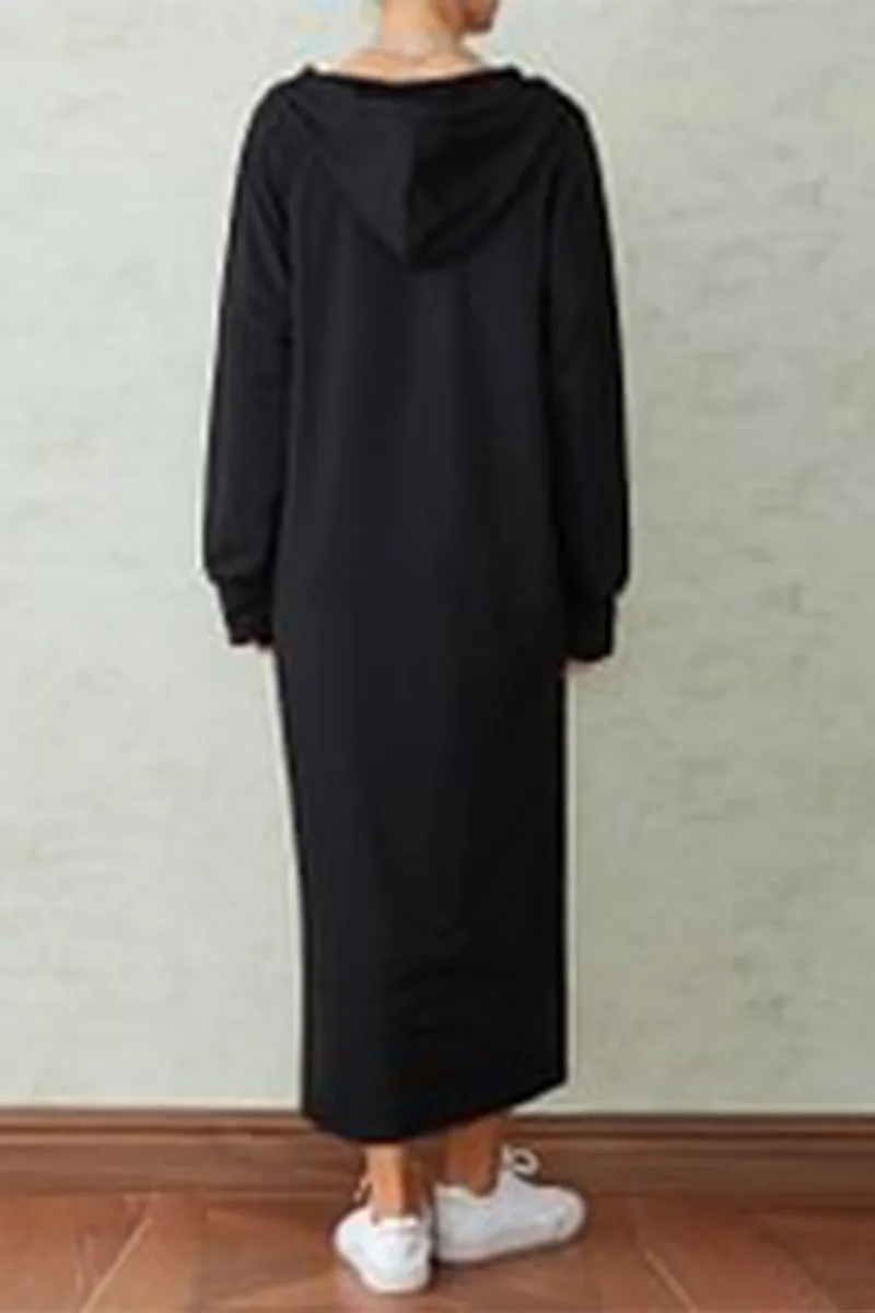 BR3302 Hoodie Sweatshirt Long Dress Top